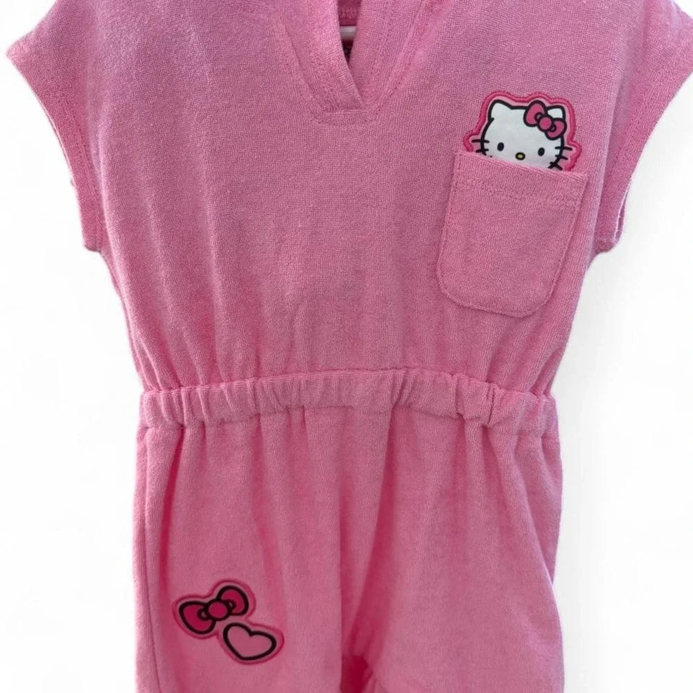 Girl's Size 4T- 3 Piece Hello Kitty By Sanrio. 2 Piece Swimsuit with coverup